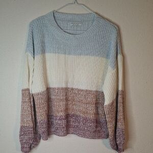 Paper Crane Blue and Cream Crew Neck Sweater size medium